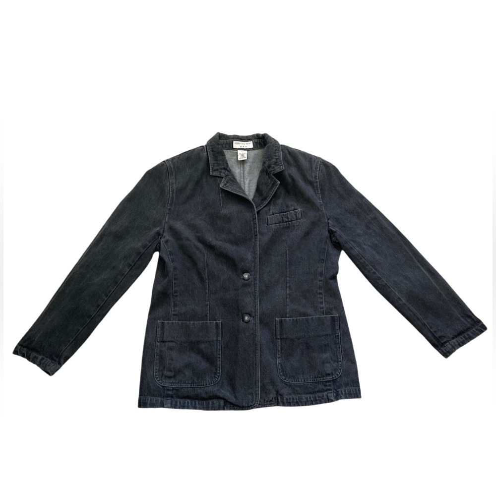 Covington Dark Grey Denim Jean Button Up Long Sleeve Jacket Size Women's 12